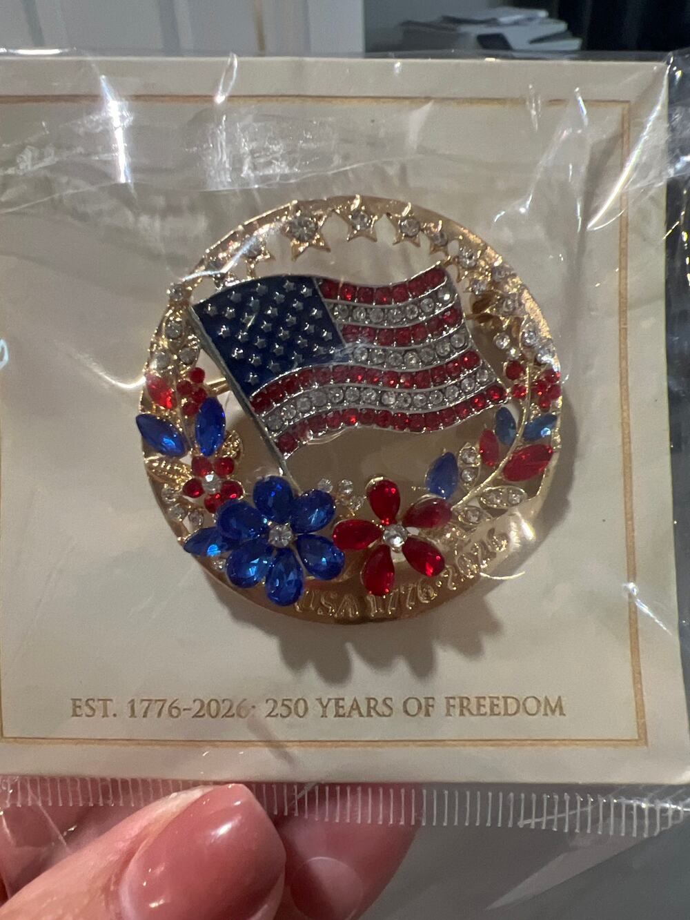 USA 250th Anniversary Commemorative Brooch Pin - 1776-2026 New
